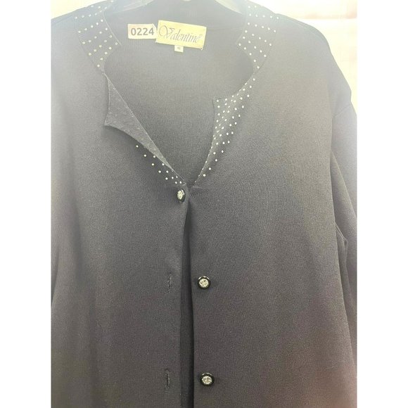 valentine, women sweater, size16, color black, botton down - Picture 9 of 10